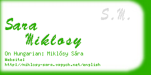 sara miklosy business card